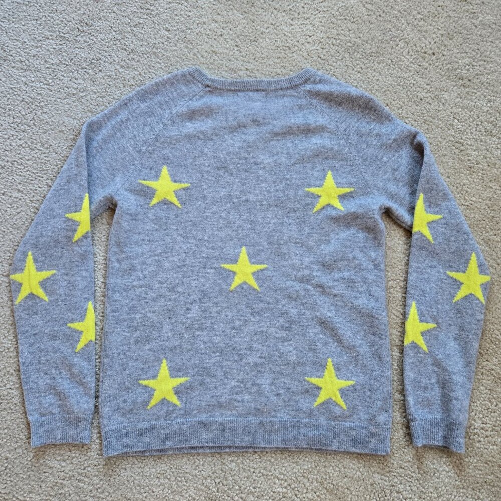 NWOT Philosophy 100% Cashmere Sweater Grey with Stars - Picture 10 of 10